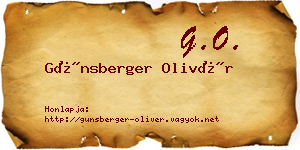 Günsberger Olivér névjegykártya